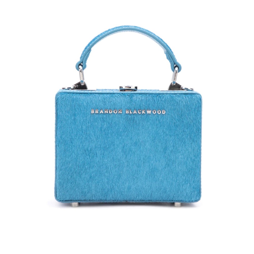 Brandon Blackwood Mini Kendrick Trunk | Aqua Blue Ponyhair